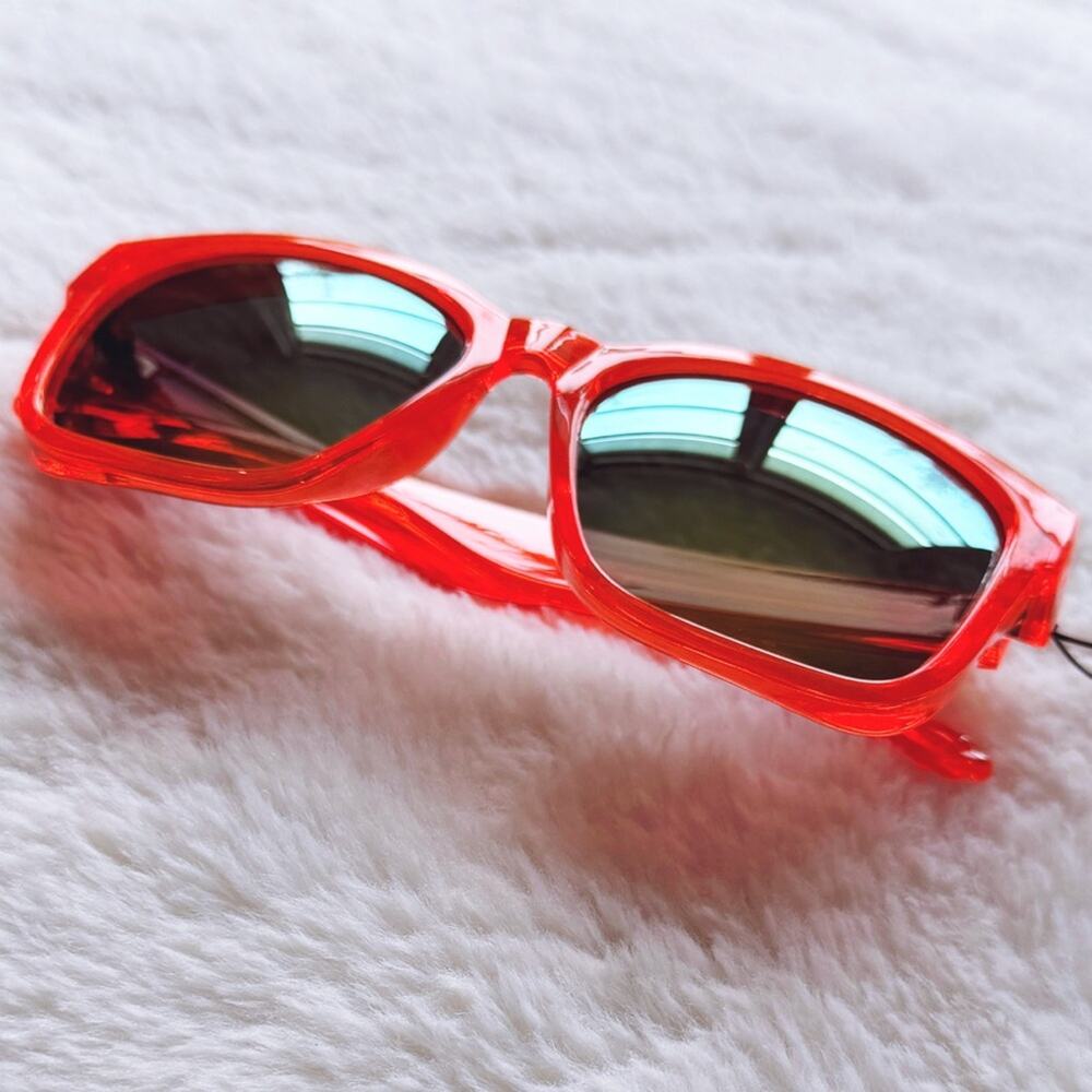 Cerise Bright Orange Mirrored Sunglasses - Picture 5 of 15